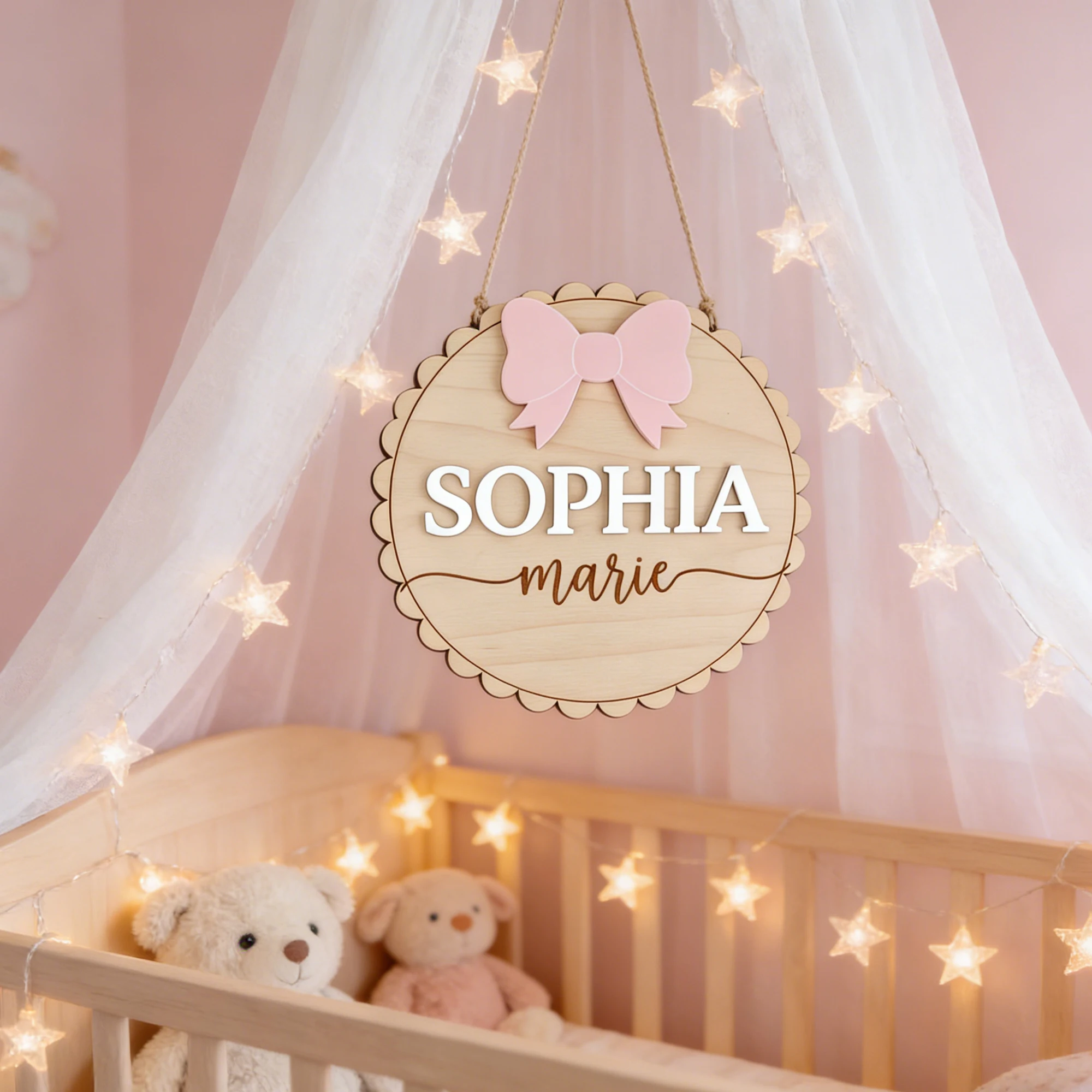 1 Stück personalisierte Namensschild aus Holz mit Geburtsdaten, Wand- und Türdekoration für Zuhause, Büro, DIY bemalbar, Geschenk für Kinderzimmer, Geburtstag, Hochzeit