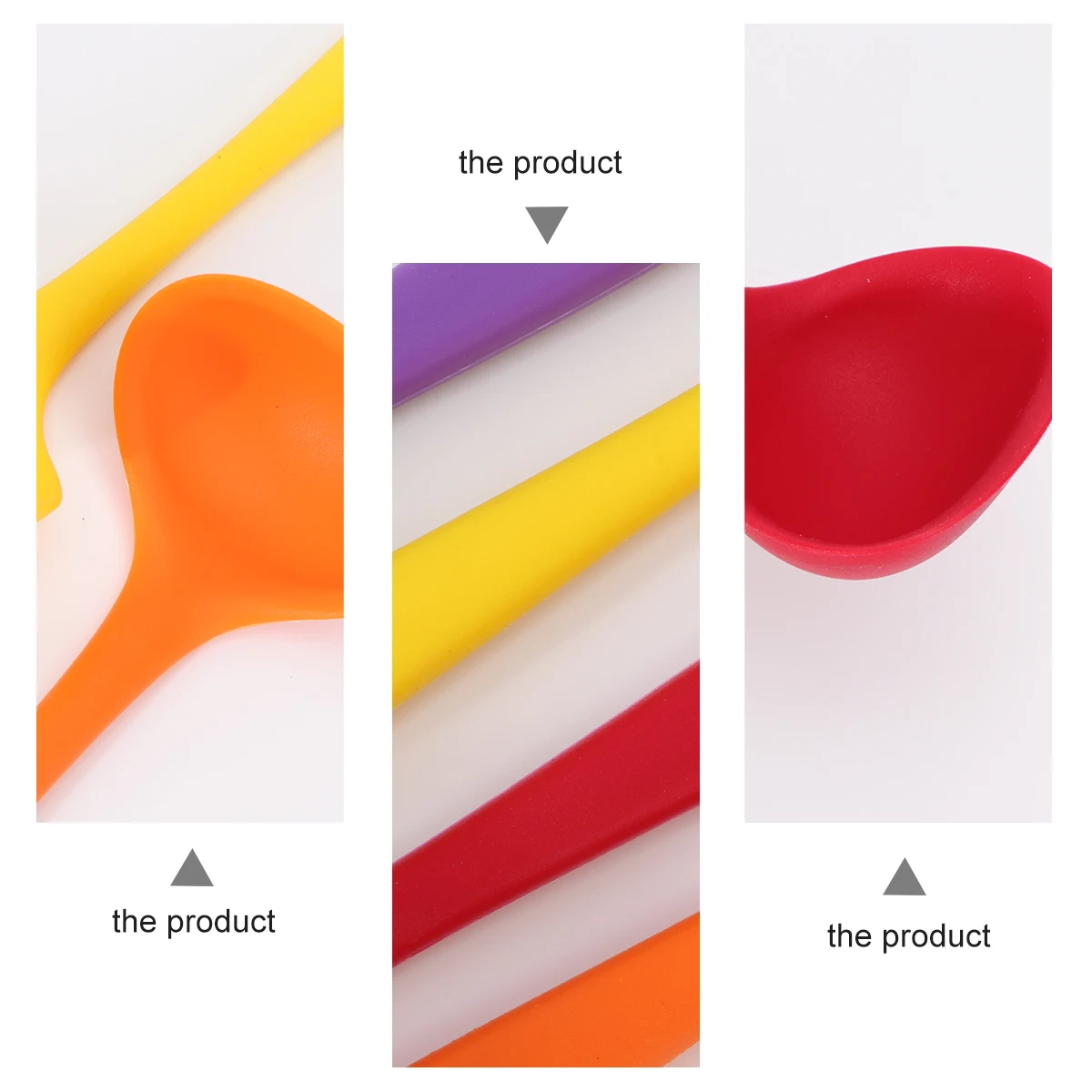 

4Pcs Silicone Spoons Soup Microwave Cutlery Translucent Ladles Multicolor Nonstick Heat Resistant Easy Clean Hygienic Security