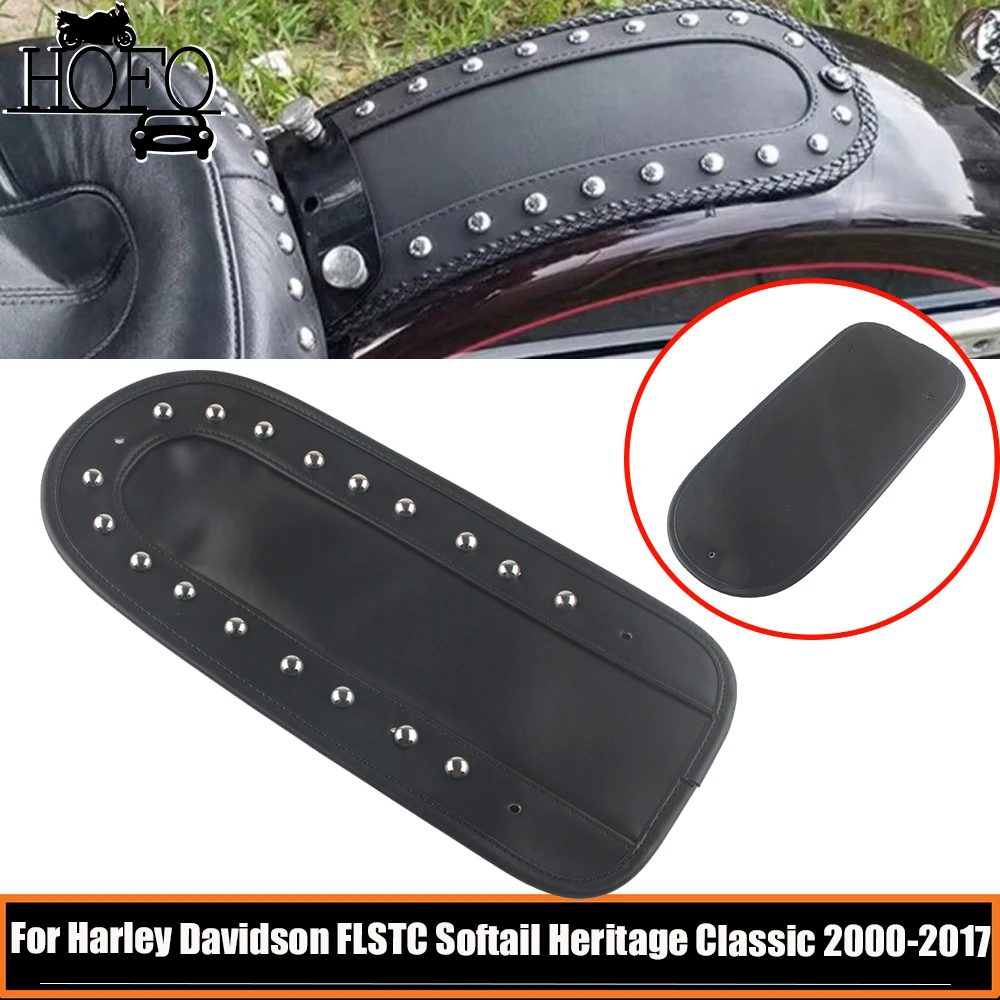 Motocykl czarny PU skóra tylny błotnik śliniaczek Solo Seat dla Harley Davidson FLSTC Softail Heritage Classic 2000-2017 FLST FLSTSI