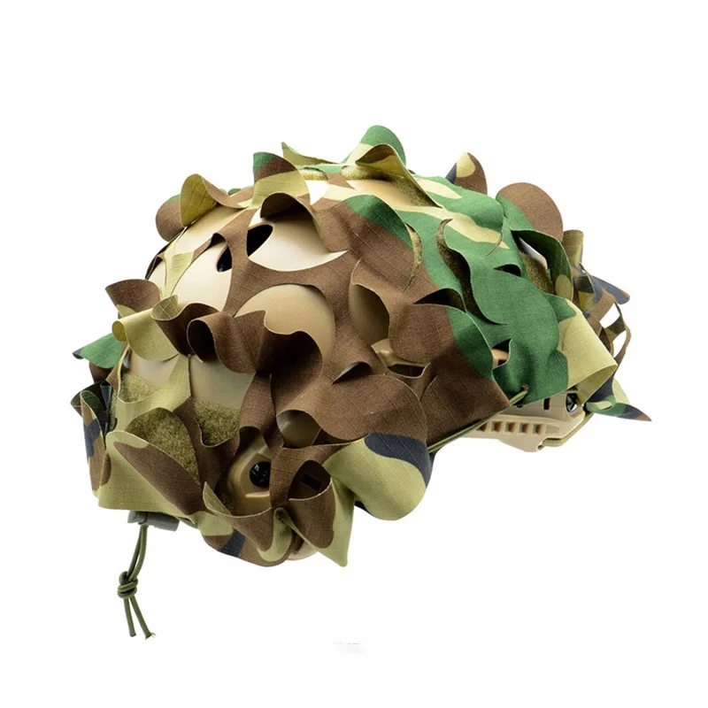 

Outdoor Helmet Camouflage Helmet Cloth Laser Cut Fast Helmet Cover CS Wargame 3D Camo Net