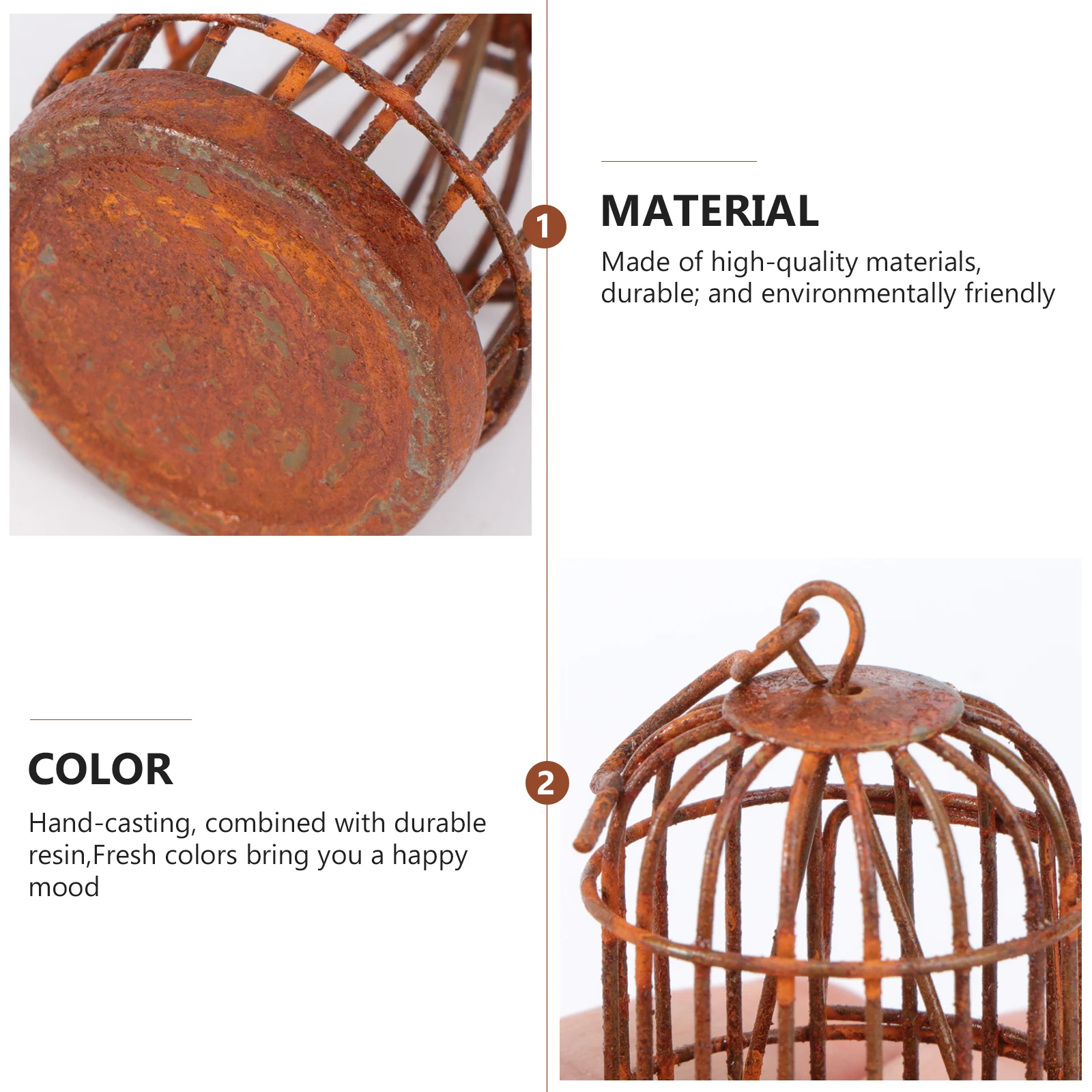 

Iron Cage Miniature Wrought Mini House Bird Cage L scaping Prop Micro Garden Art Accessories C St