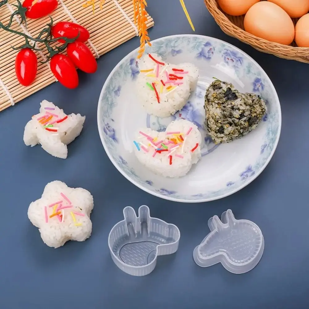 Cartoon Shape Transparent Sushi Mould DIY Rice Ball, Kitchen Gadgets, Easy Demoulding, Bento Acessórios, Crianças