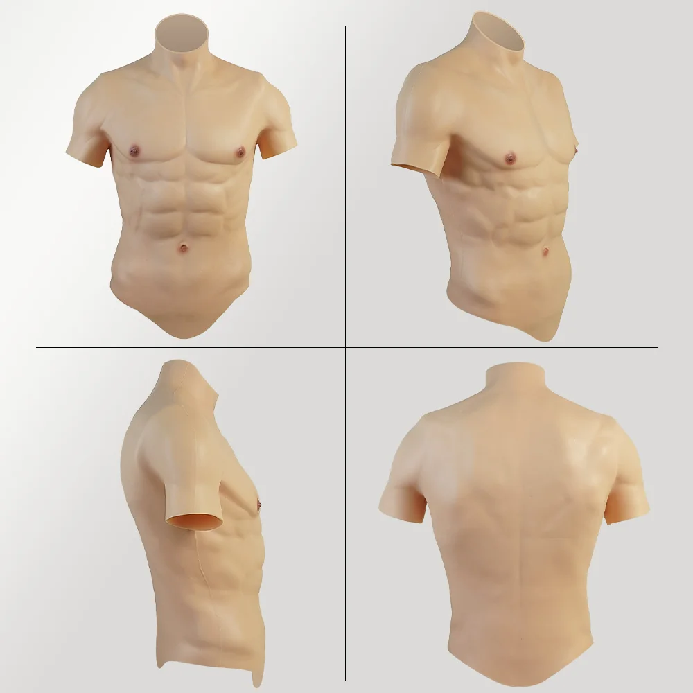 Silikon Muskel Brust Realistische Männliche Brust Weste Bauch Muskel Simulation Haut Silikon Weich
