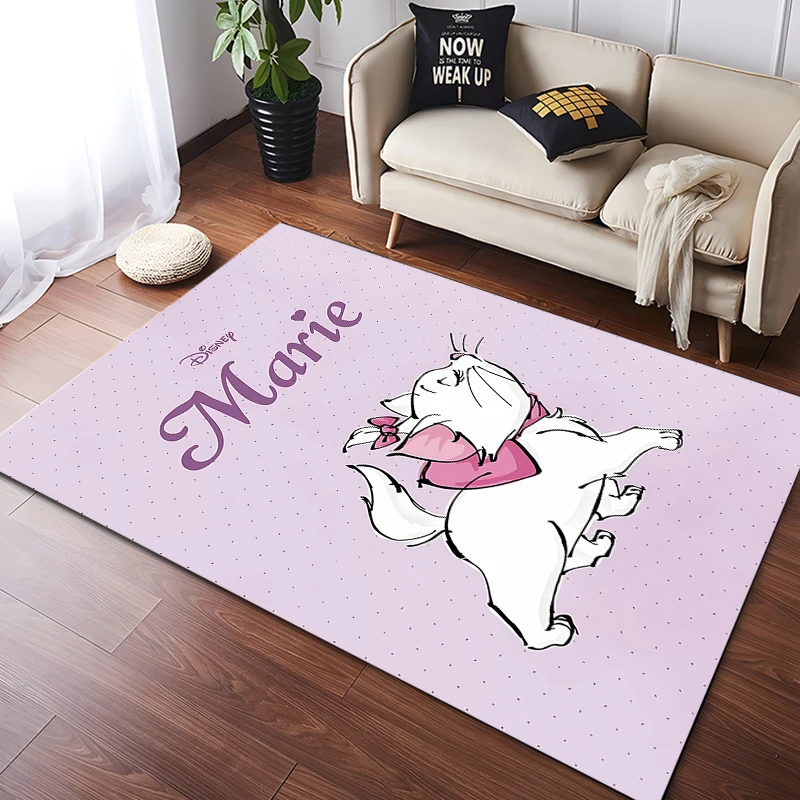 Disney Marie Cute Cat Pattern Rug for Bedroom Living Room Anime Carpets for Girl Room Floor Mat Home Decor Non-Slip Rug  러그