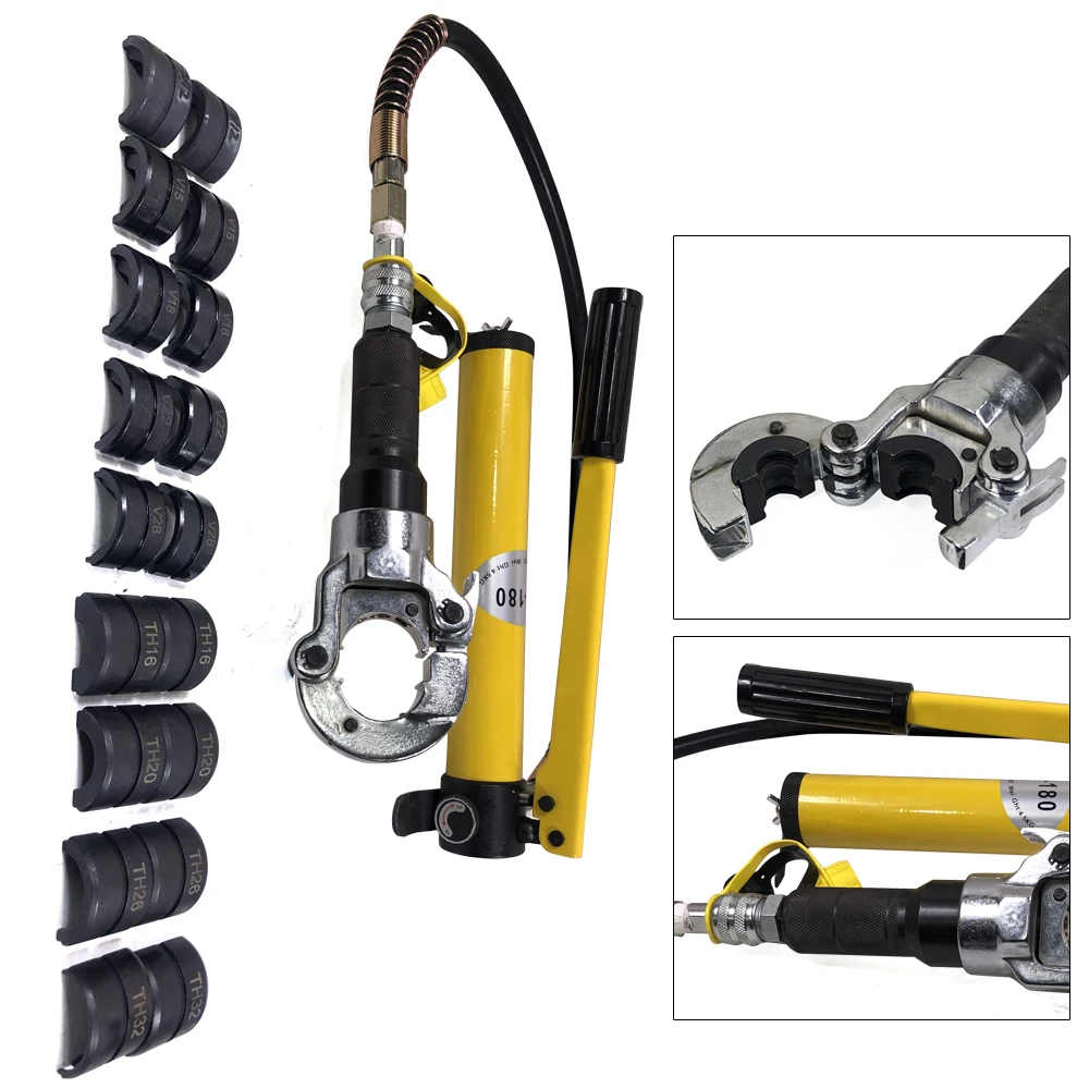 Hydraulic Crimping Pliers Copper Tube Crimping Jaws Radial Press Tools V 12-28mm TH16-32mm 360° Crimping Jaws