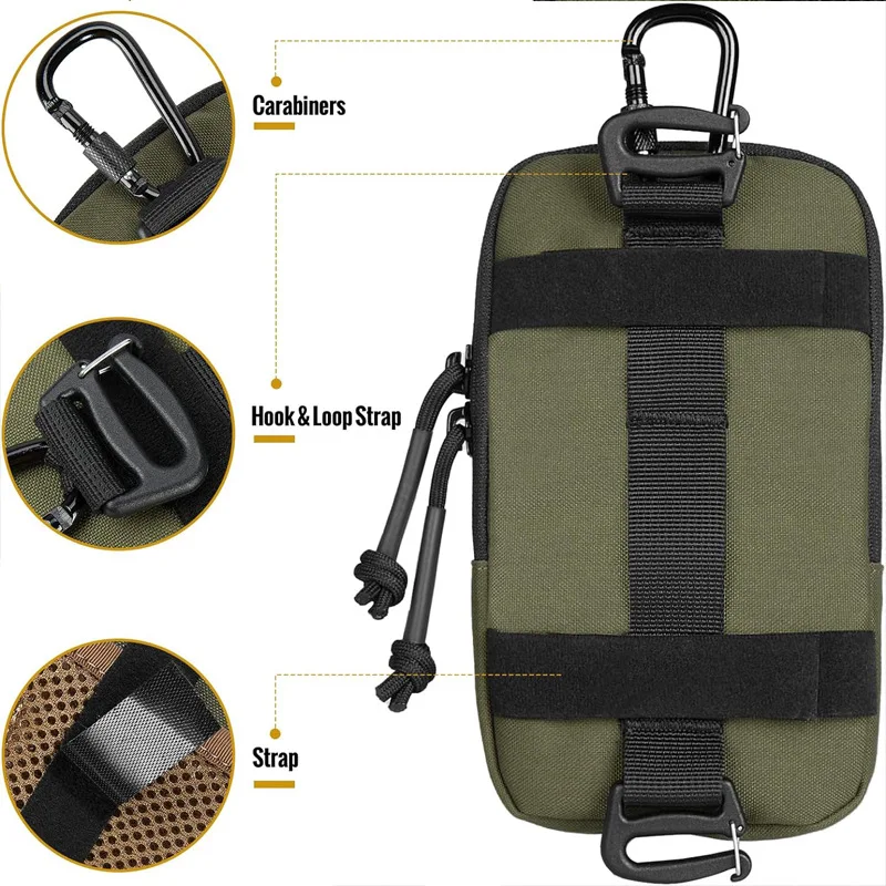 Tactical Bags Molle Pouches Gear Waist Bag Storage Fanny Pack Phone Pouch Case for Hunting Backpack Tactical Vest Attachment