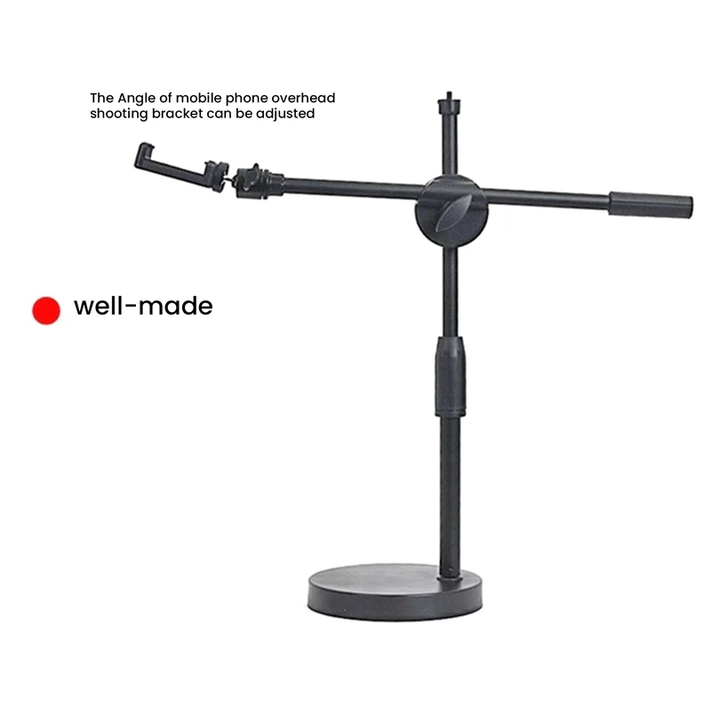 Elevated Tripod With Ring Light Desktop Desktop Shooting Stand Tripod With Mobile Phone Holder Cantilever