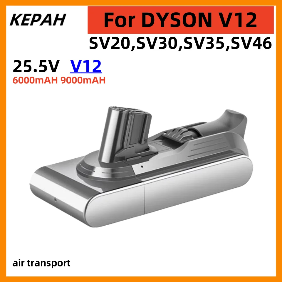 Bateria v12 25.5v 9000mah 6000mah para dyson v12 detectar modelos compatíveis sem fio fino sv20, sv30, sv35, sv46 aspirador de pó