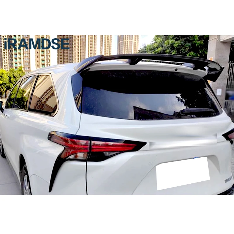 Spoiler for Toyota SIENNA 2021-2023 Car Roof Wing Glossy Black Rear Tail Fin Transform The Style Carbon Paint Accessories