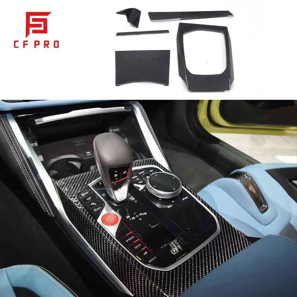 

For BMW M3 M4 G82 Interior Decor Carbon Fiber Car Interior Accessories Part Central Control Panel Frame Dashboard Console Cover