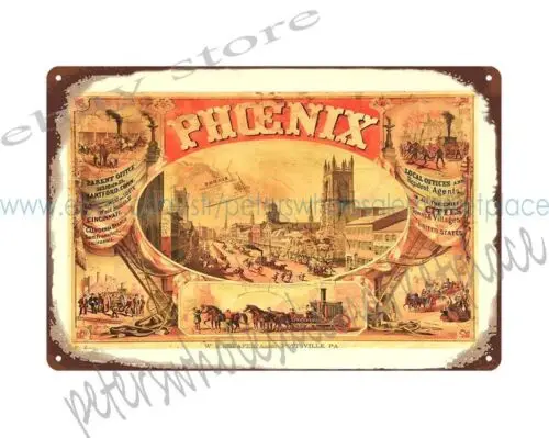 wall art 1866 Phoenix Insurance Company of Hartford, Connecticut metal tin sign