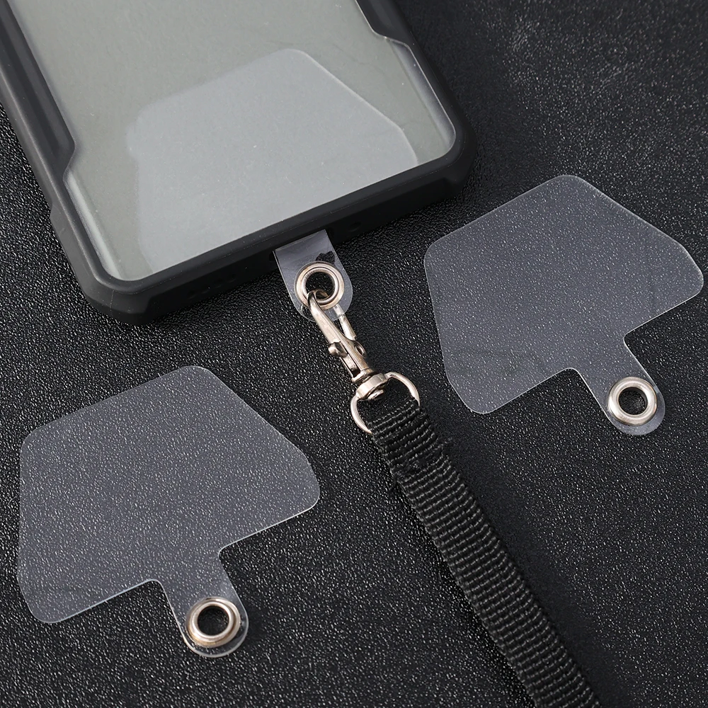 10/1Pcs Transparent Mobile Phone Lanyard Gasket Patch with Metal Ring for iPhone Samsung Universal Case Rope Clip Card Tab