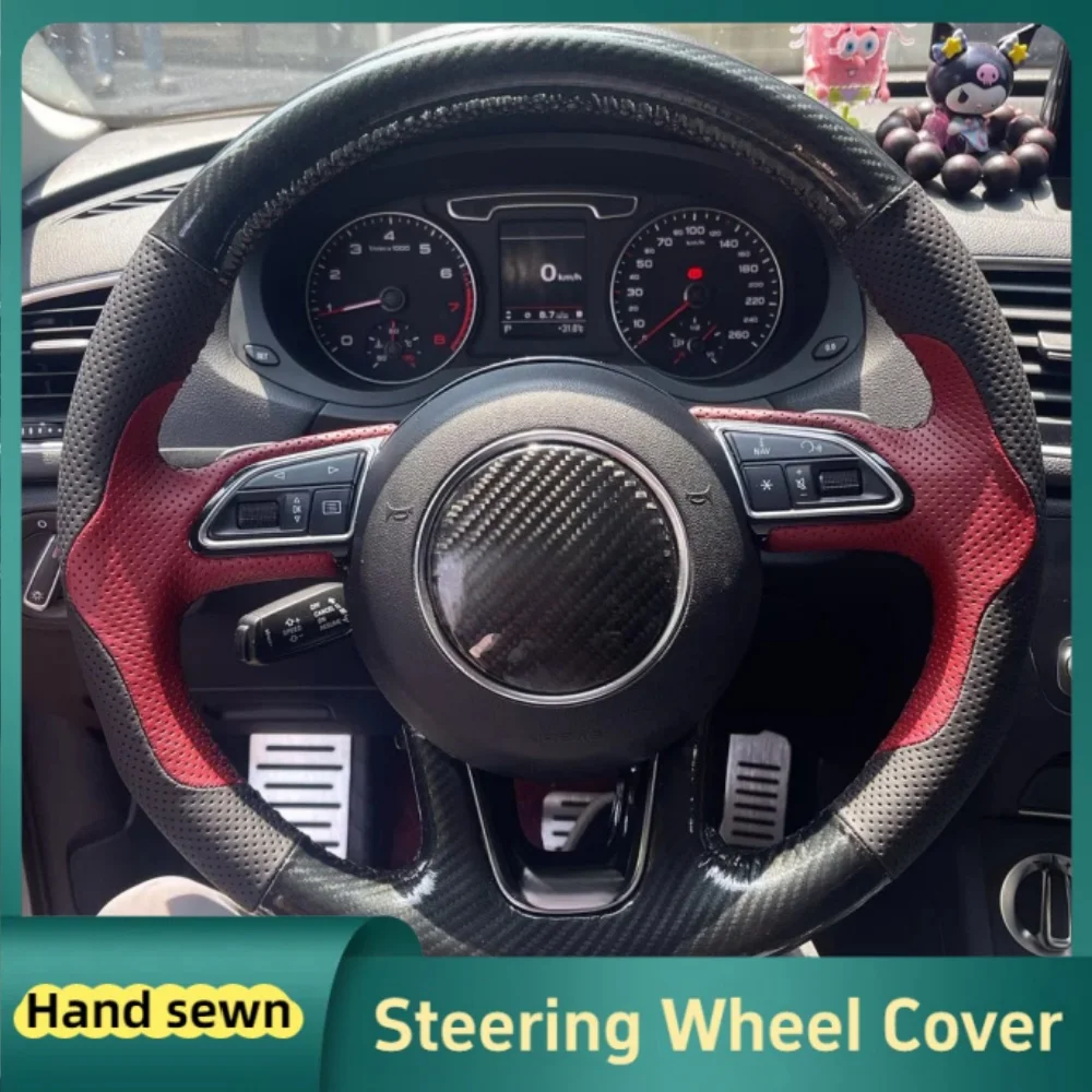 

Custom Car Steering Wheel Braid Cover Hand Sewn Leather For Audi A1 A3 A4 2015-2016 A7 S7 2012-2018 RS7 Car Interior Accessories