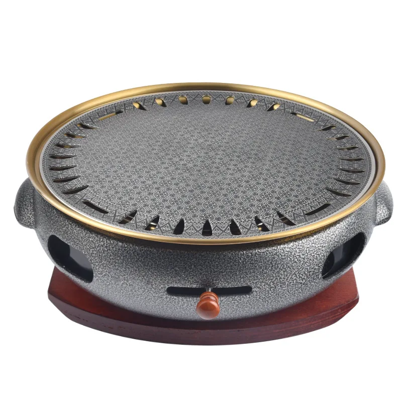 

Cast Iron Grill Round Charcoal Shop Pot Pan