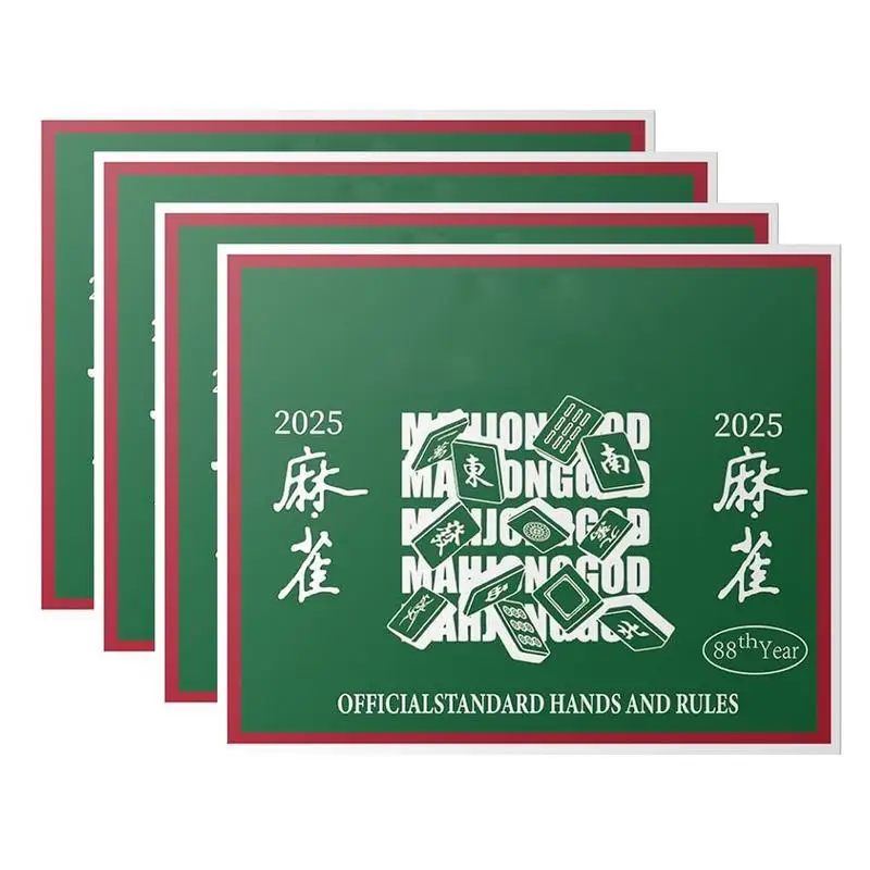 Mah Jongg Cards 2025 Mahjong Official Rules 4 Pieces Recording Sheets Foldable Mah Jongg League Scorecard Parties Favors For The