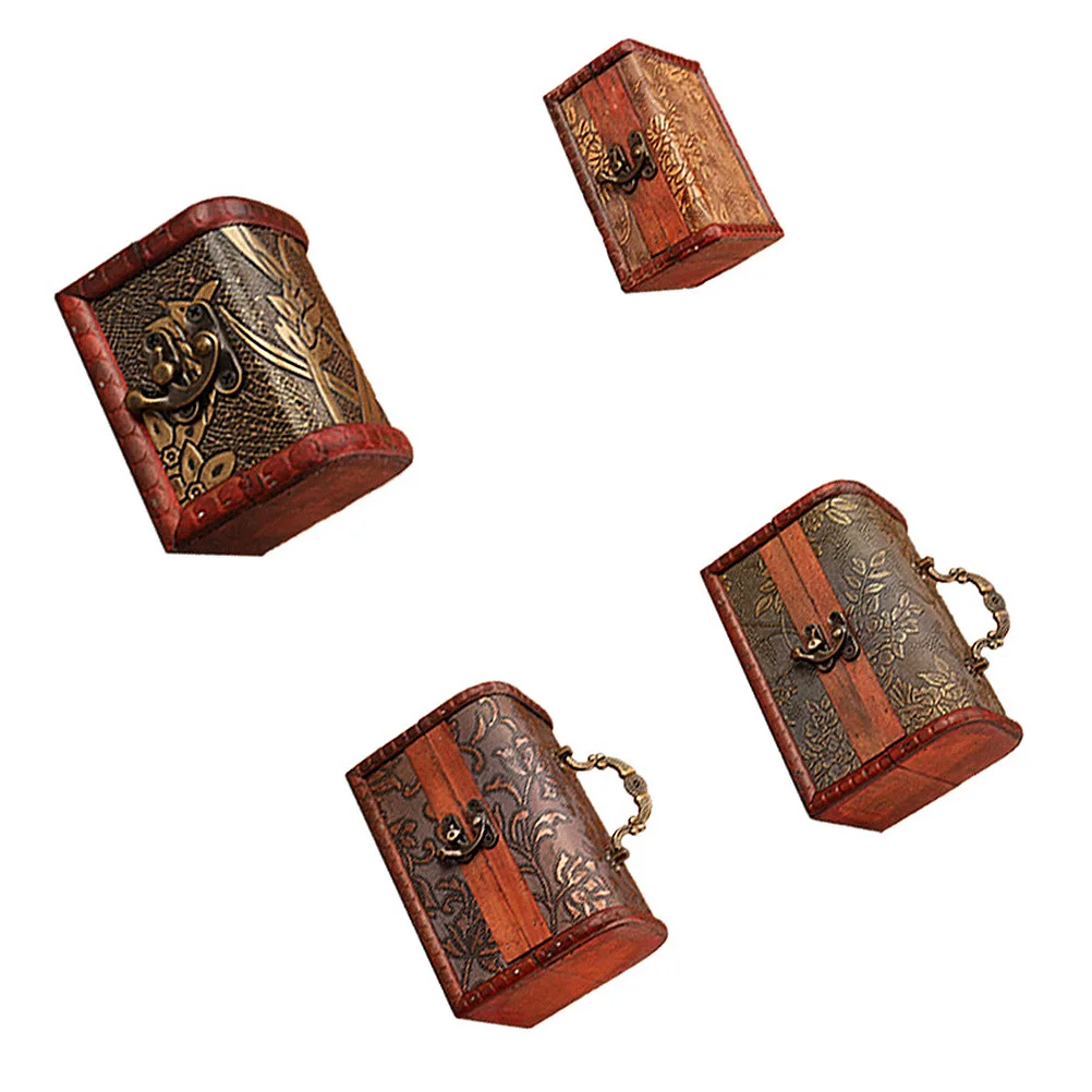 1Pcs Wooden Vintage Storage Box Large Retro Desktop Organizer Blue Style Sundries Container for Jewelry