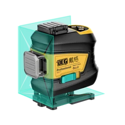DEG 4D01-F12D 12 Lines Laser Tools Green Beam 360 Self Leveling Laser Level with Li-ion Battery & Remote control