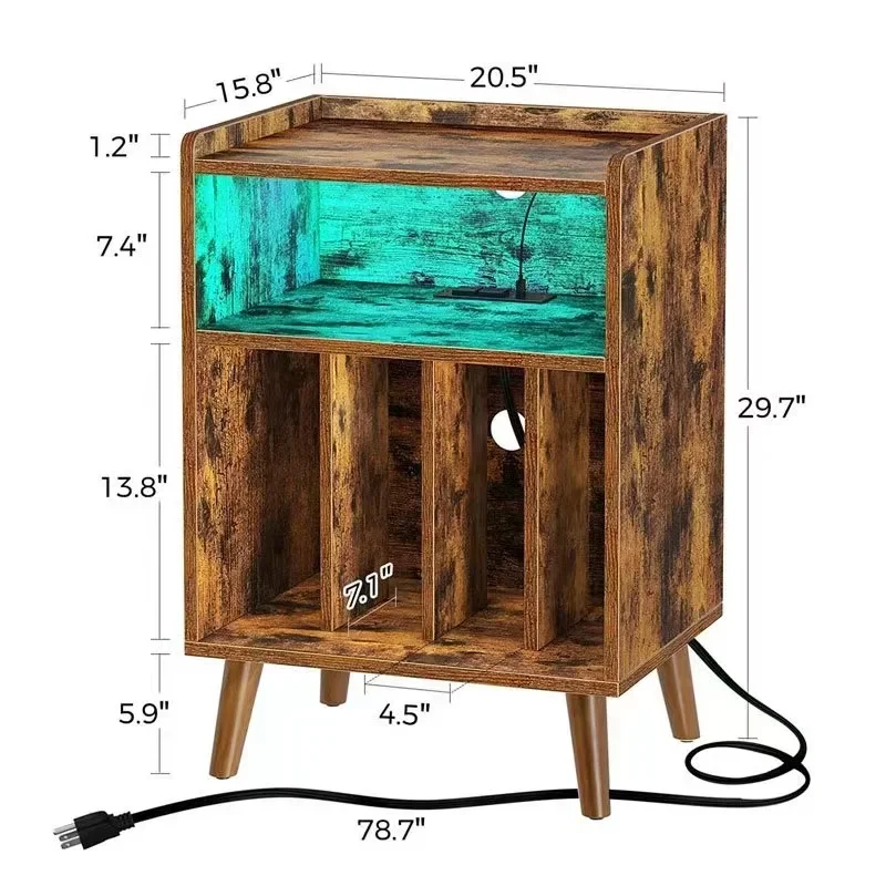 

Hooqu Ancients Wood Player Stand, Vinyl Record Storage Organizer Wood Turntable Stand Vinyl Record Storage Record Player Table S
