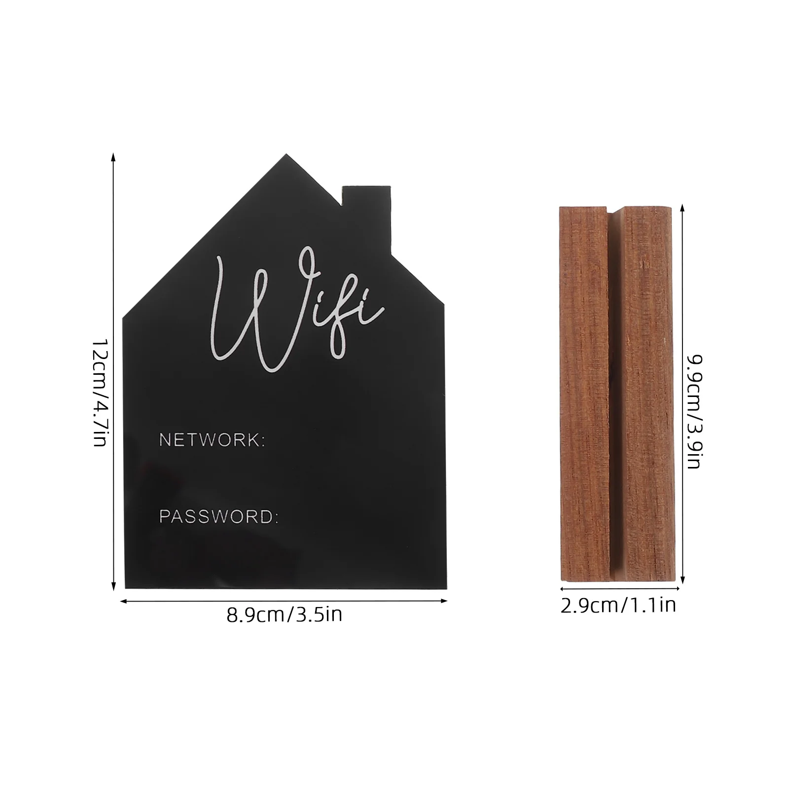 شكل واي فاي كلمة المرور تسجيل للكتابة قابل للمسح سبورة خشبية المنزل غرفة الضيوف عرض لوحة تسجيل واي فاي أنيقة #4