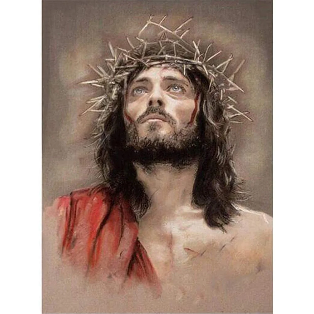 Region Jesus DIY 11CT Embroidery Cross Stitch Kits Needlework Craft Set Cotton Thread Printed Canvas Home Decoration   Sell