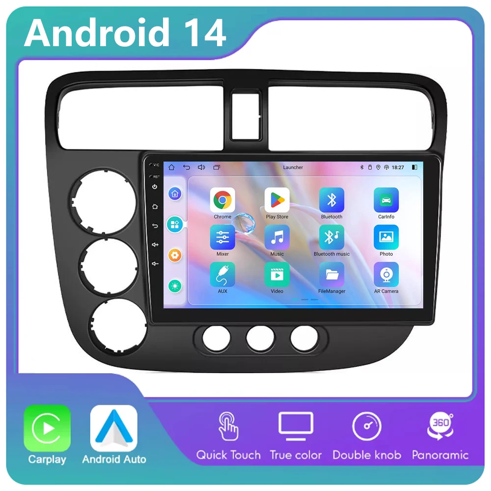 

2 Din Car Radio for Honda Civic 2000- 2006 Android 14 Car Stereo Multimedia Player Navigation WIFI GPS Audio Autoradio Head Unit