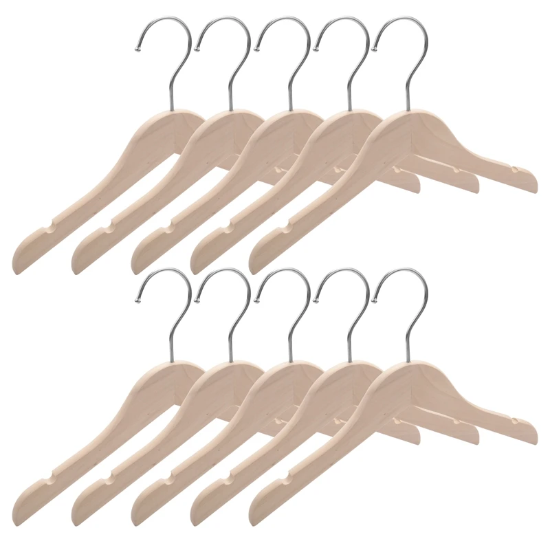 

Wooden Children's/Children's Hangers (10 Pack) Smooth And Durable Wooden Baby/Parenting Hangers-12.5 Inch-Space Saving, 360 ° Ho