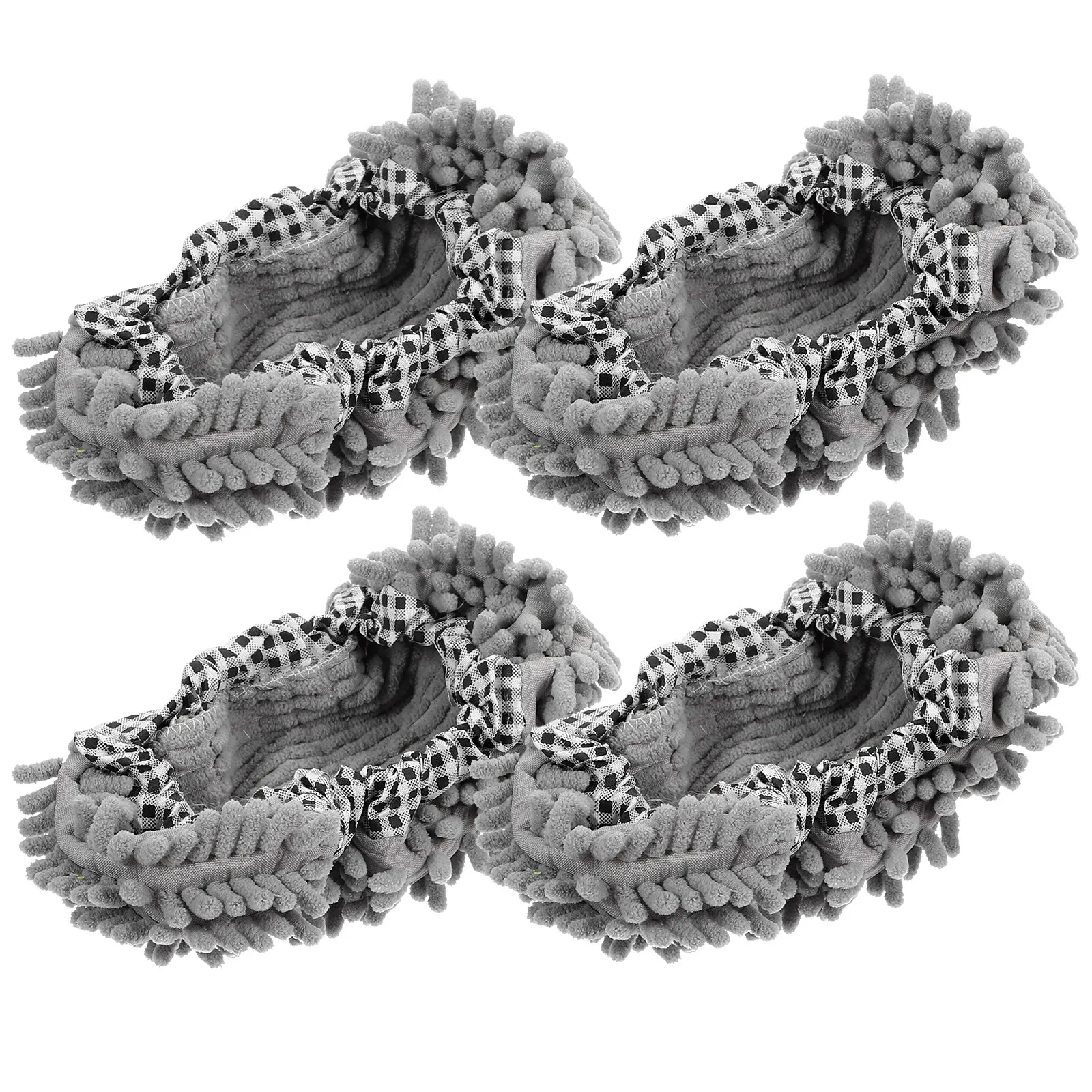 

2 пары тапочек-швабр: эластичные, моющиеся чехлы для обуви, носки-швабры для уборки пола, удобные тапочки для ленивой уборки дома, очистители для пола