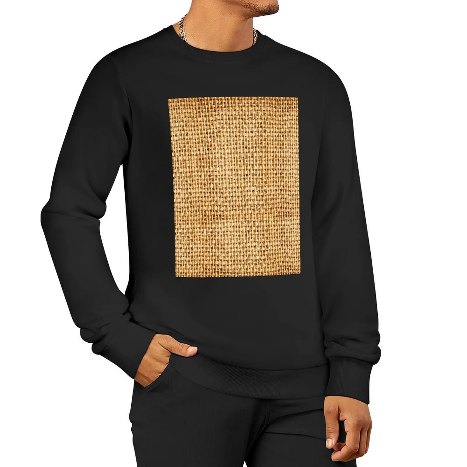 Rough Burlap Net Background Texture Pullover Hoodie aesthetic clothing hooded sweatshirt for men