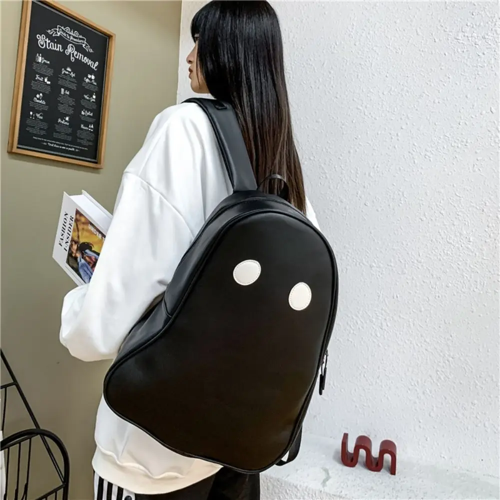 กระเป๋าเป้สะพายหลังหนัง PU แบบพกพา สไตล์ฮาราจูกุ กระเป๋านักเรียน กระเป๋าใส่หนังสือ กระเป๋าเก็บของ ความจุขนาดใหญ่ กระเป๋าสะพายไหล่สำหรับนักเรียน