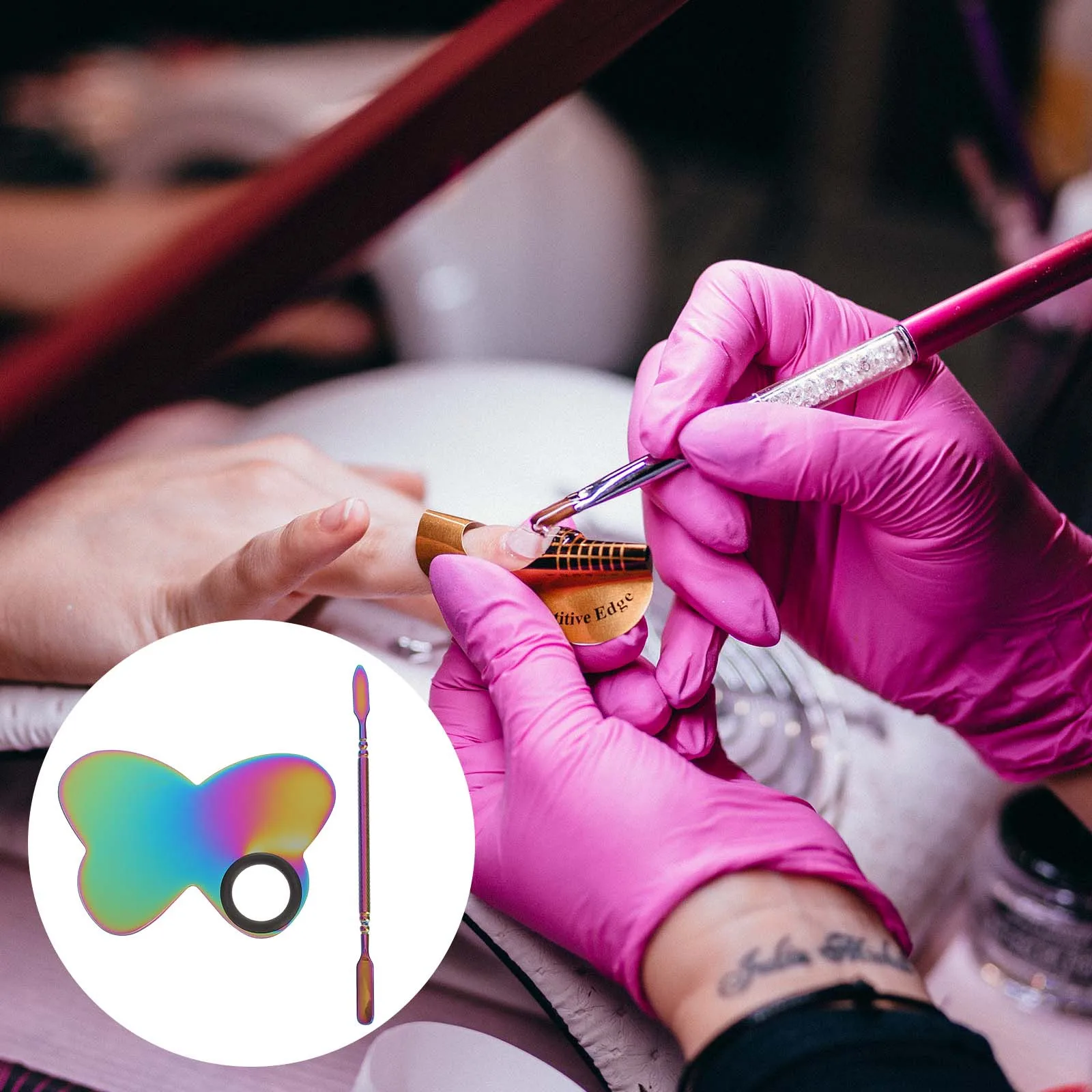 

1Set Nail Art Palettes Mixing Tray High Quality Plate for Professional Manicure Tools Empty Makeup