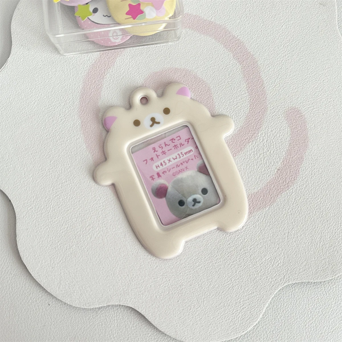 Cute and easy bear 2 inch ID photo card cover headshot protective cover pendant