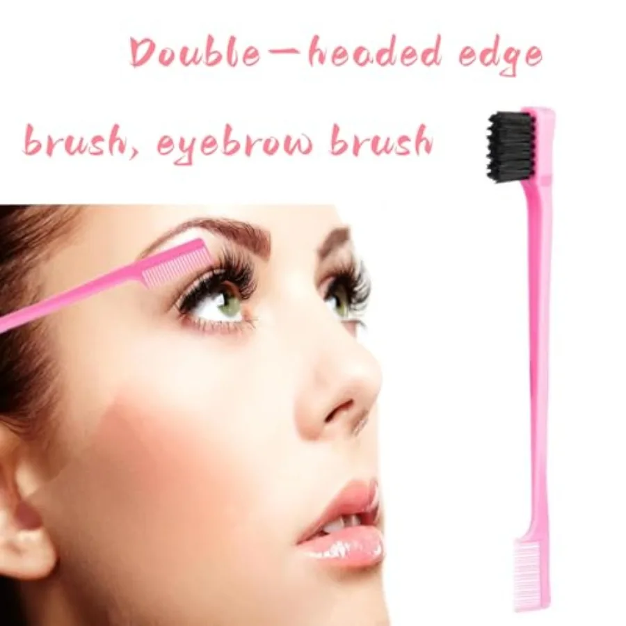 Hair Brush Set for Women and Girls Styling: Pink 4-Piece Three-Row Teasing Comb Edge Brush Rat Tail Comb view 6
