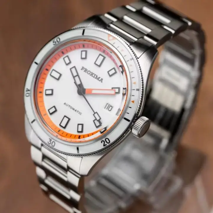 Proxima Men Automatic Watch 39mm Mechanical Wristwatch Dive 200m Waterproof Luminous Sapphire Mirror Ceramic Bezel PT5000