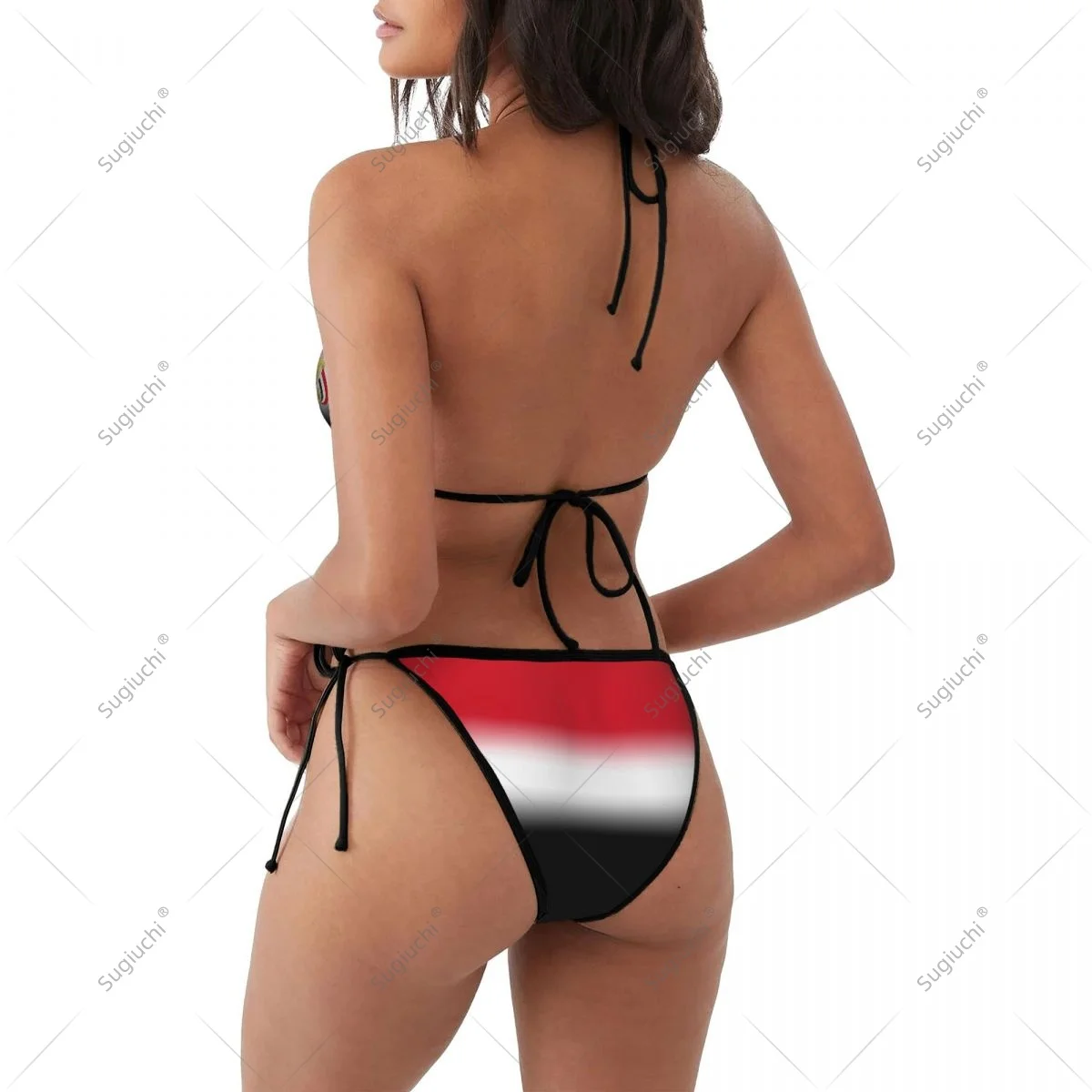 Mulheres meninas biquíni bandeira do iêmen conjuntos de maiô três pontos beachwear natação praia festa ternos sexy mujer