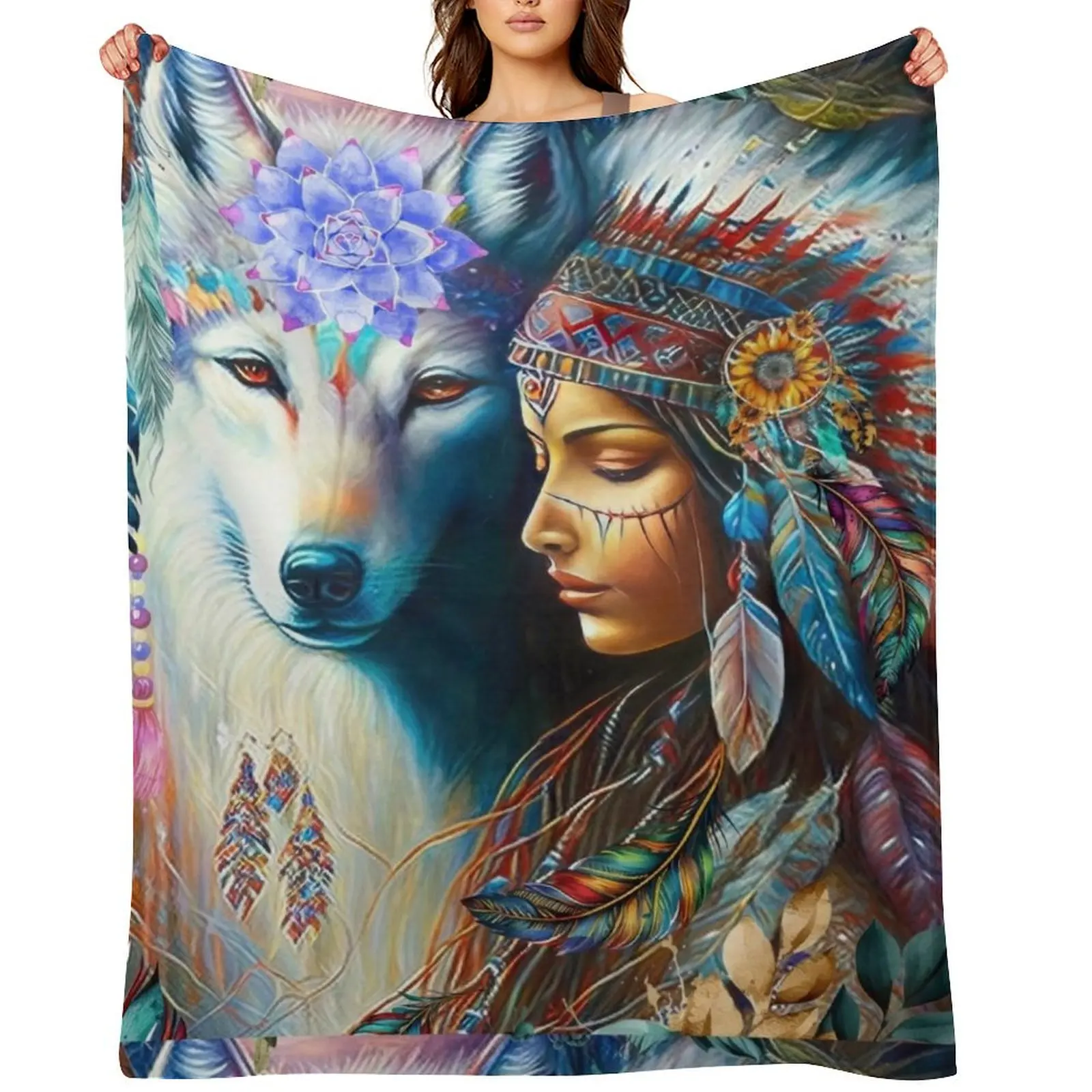 

Native Princess Throw Blanket Quilt warm for winter for sofa Thermal Blankets