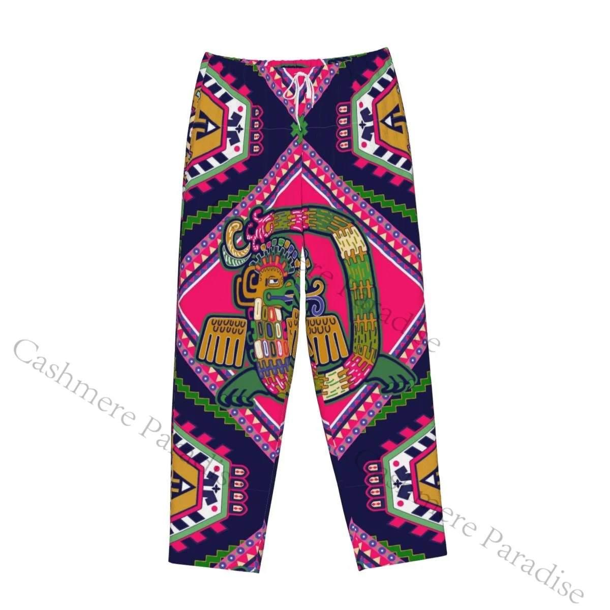 Aztec Ethnic Cozy Flannel Pajama Pants for Women Sleep Bottoms Home Loungewear