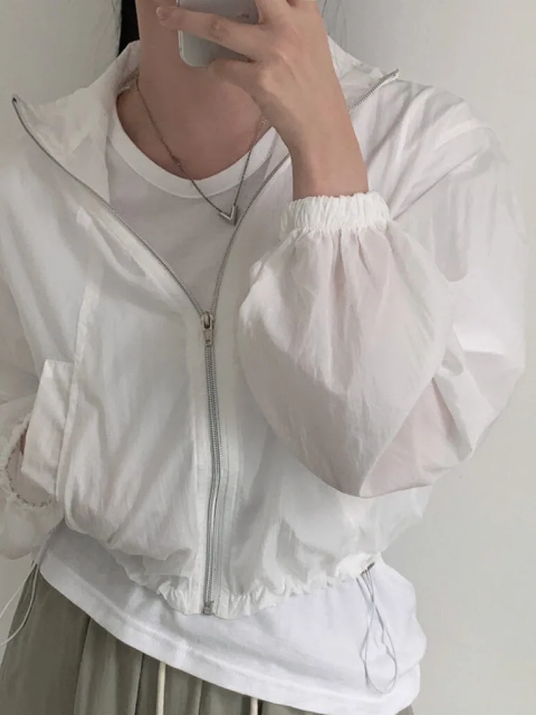 سترة نسائية أنيقة بأكمام طويلة وسحاب وحبل للربط، مناسبة للخريف، متعددة الاستخدامات ومريحة، بطول متوسط للمناسبات المختلفة #5