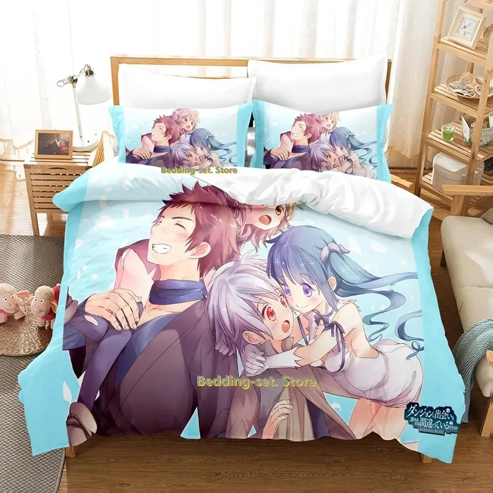 

2024 Is It Wrong to Try to Pick Up Girls in a Dungeon Bedding Set Single Twin Full Queen King Size Set Bedroom Duvetcover Sets