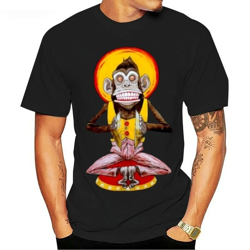 EVIL JOLLY Chimp Vintage Clapping Cymbals Toy Monkey Shines Creepy Scary T-SHIRT