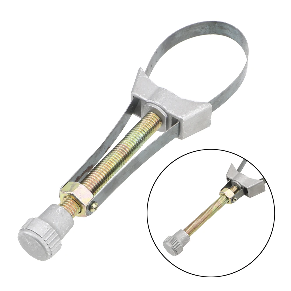 Herramienta de extracción de filtro de aceite de coche, llave de correa de acero de diámetro ajustable de 60mm a 120mm, herramientas manuales