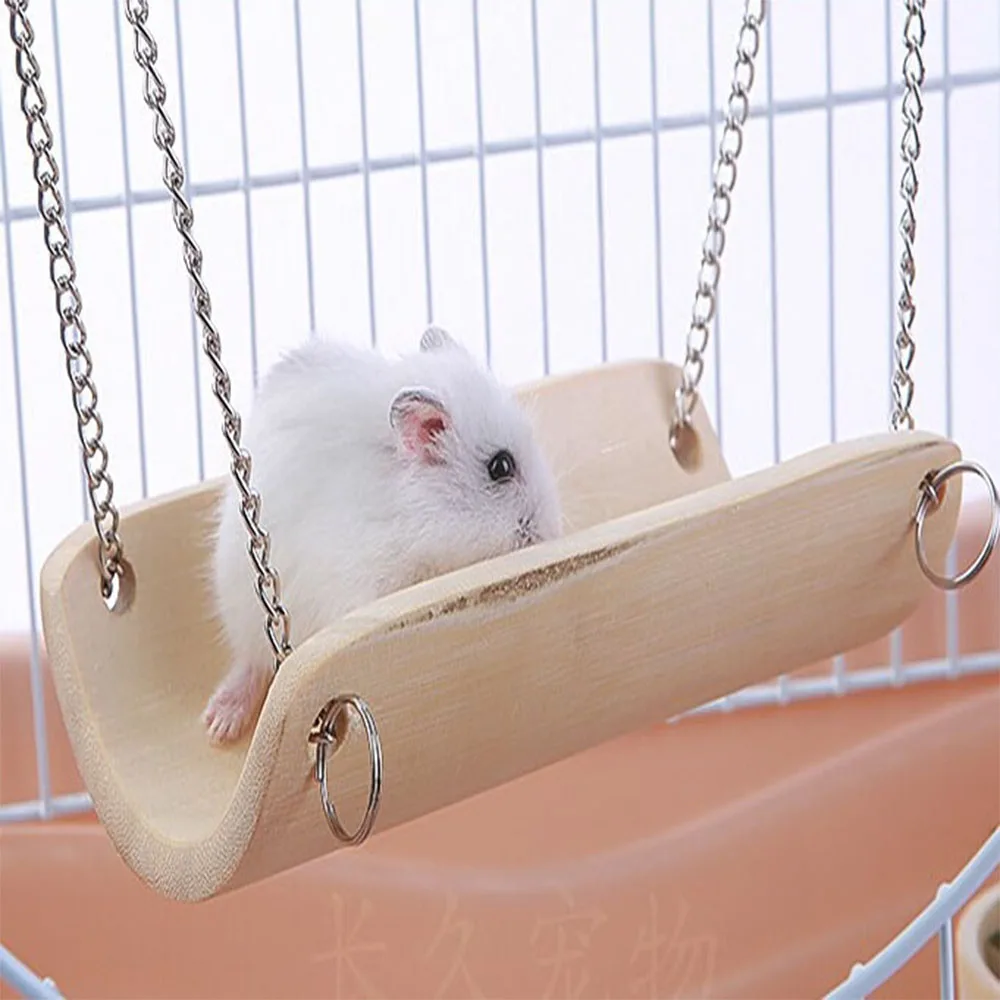 

Rat Squirrel Hamster Pet Swing Hammock Bamboo Hanging Toys for Pet Cage