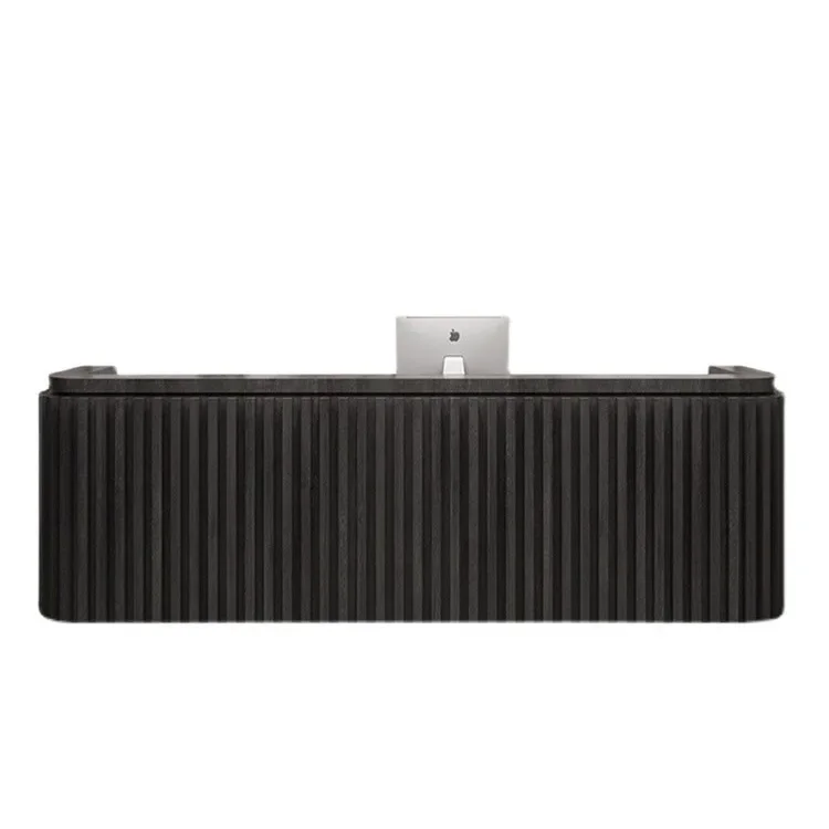 Wooden Office Checkout Counter Hotel Office Furniture Work Front Desk Reception Salon Reception Desk With Cabinet For Sale