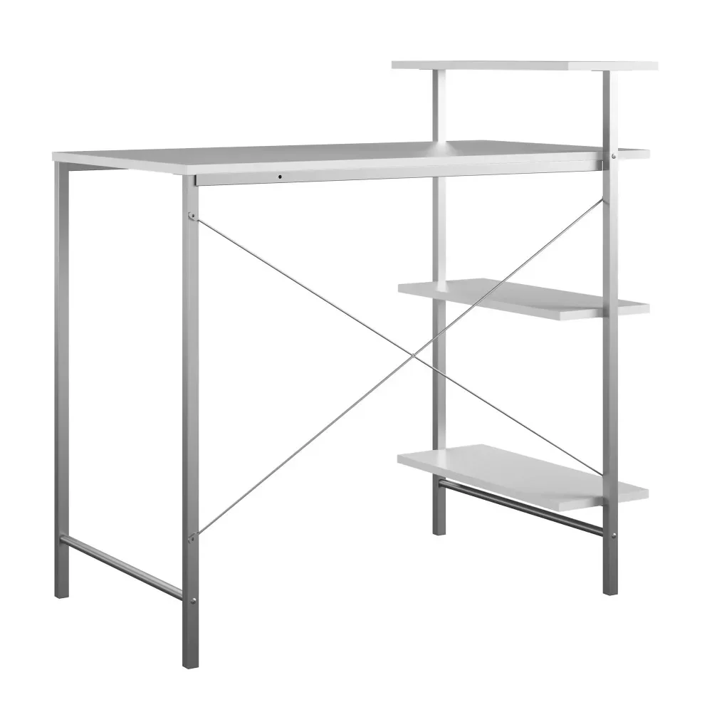 Mainstays Side Storage Desk - White,  Office Desk,  Computer Table,  Gaming Desk