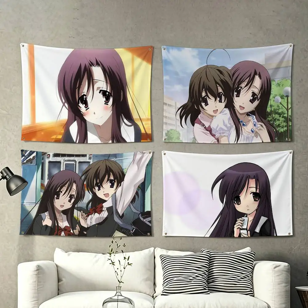 S-School Days Katsura Kotonoha  Flags Wall Hanging Tapestry Outdoor Garage Room Decorative flag Background Blanket
