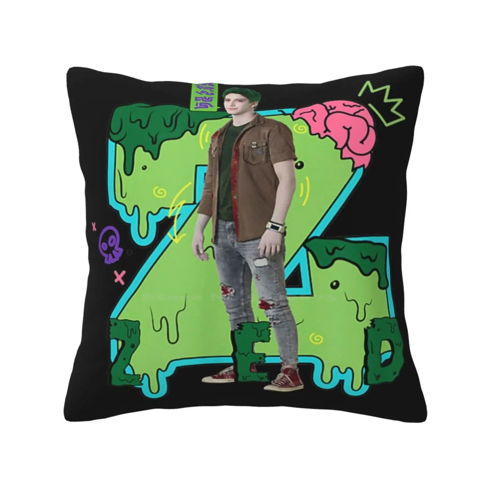 Z0Mbiess 2 Zed Throw Cushion Pillow Cover Z0Mbies Meg Donnelly Milo Manheim Zombie Trevor Tordjman Dcom Kylee Russell Movie