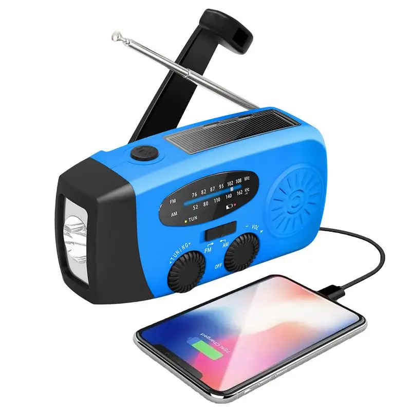 

Portable Solar Hand Crank Radio Flashlight FM/AM/SW Radio Crank Emergency Radio waterproof Camping Survival Radio Flashlight