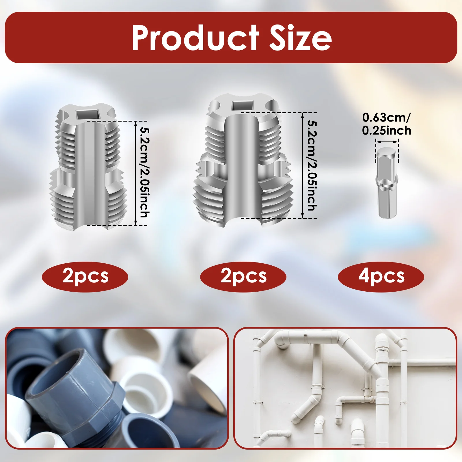 2/4 قطعة فتاحة الخيط الداخلي الأنابيب 1/2 بوصة 3/4 بوصة 1 بوصة الكربون الصلب بولي كلوريد الفينيل صانع الموضوع أداة عالمية لأنابيب المياه البلاستيك