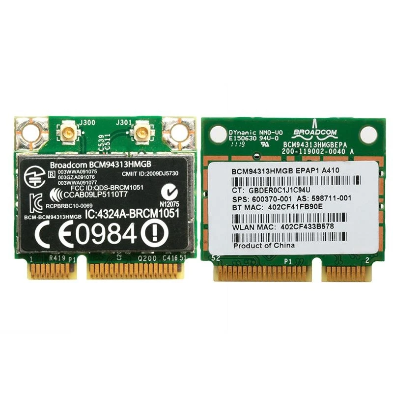 

Половина Mini PCI-E 802.11n Bluetooth Wi-Fi-карта BCM94313HMGB 600370-001 для DELL для HP