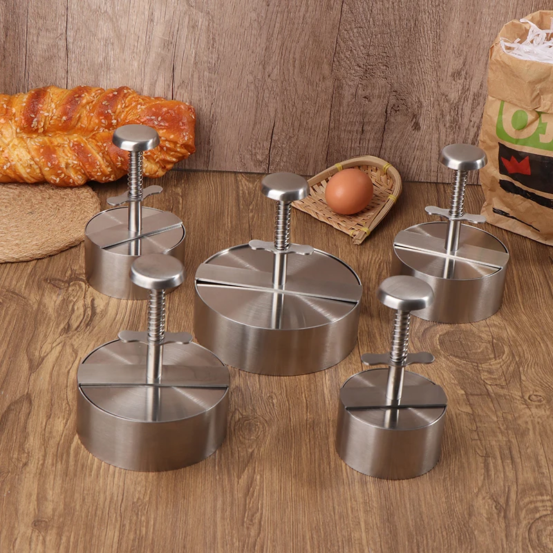 1Pcs 304 Stainless Hamburger Meat Press Burger Patty Maker Mold Manual Cake Beef Pork Rice Press Making Molds Outdoor Tableware