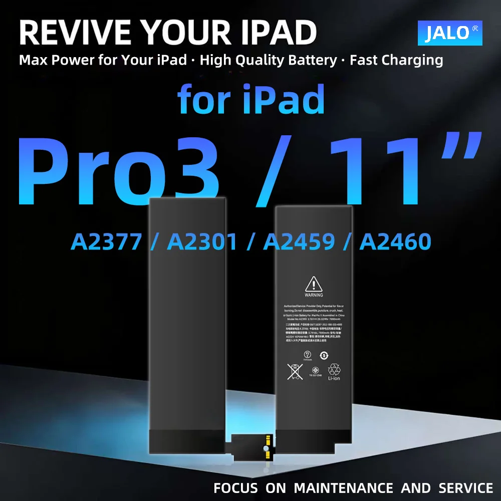 JALO 태블릿 배터리 iPad Pro 11인치 1세대 2세대 3세대 4세대 A1979 A2068 A2377 A2459 A2759 A2761 리튬 폴리머 배터리